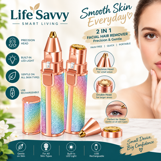 ✨ Flawless 2-in-1 Eyebrow Trimmer for Women – Rechargeable Facial Hair Remover with USB Charging & Cleaning Brush 💖