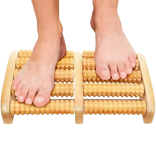 Wooden Foot Massager – Natural Foot Roller for Relaxation & Daily Massage