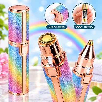 ✨ Flawless 2-in-1 Eyebrow Trimmer for Women – Rechargeable Facial Hair Remover with USB Charging & Cleaning Brush 💖