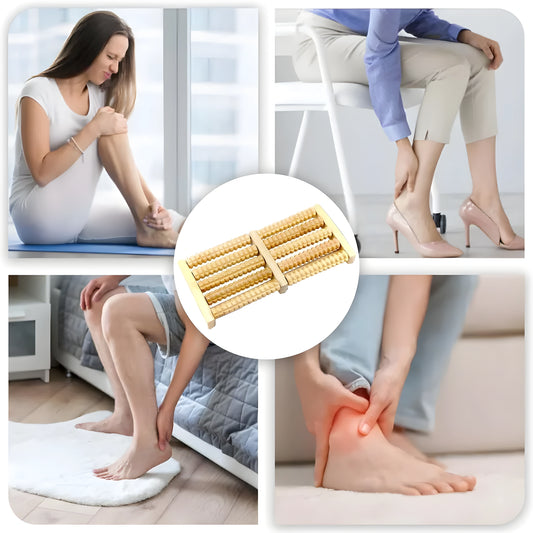 Wooden Foot Massager – Natural Foot Roller for Relaxation & Daily Massage