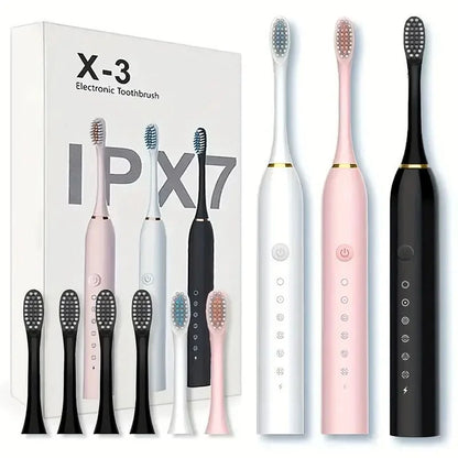 X3 Sonic Electric Toothbrush – Rechargeable USB Fast Charging Toothbrush with 5 Modes for Deep Cleaning, Whitening & Gum Care