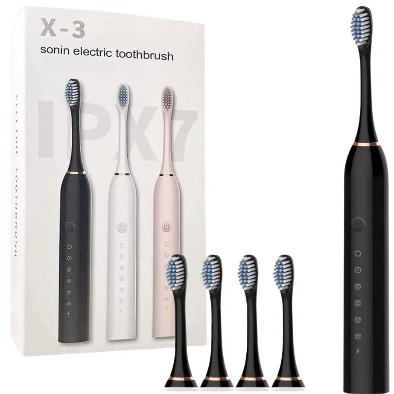 X3 Sonic Electric Toothbrush – Rechargeable USB Fast Charging Toothbrush with 5 Modes for Deep Cleaning, Whitening & Gum Care