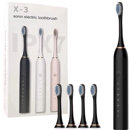 X3 Sonic Electric Toothbrush – Rechargeable USB Fast Charging Toothbrush with 5 Modes for Deep Cleaning, Whitening & Gum Care