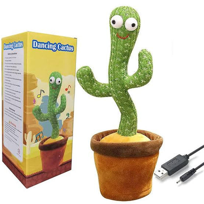 Rechargeable Dancing Cactus Toy with Hat – Interactive Singing, Talking & Dancing Plush Toy for Kids