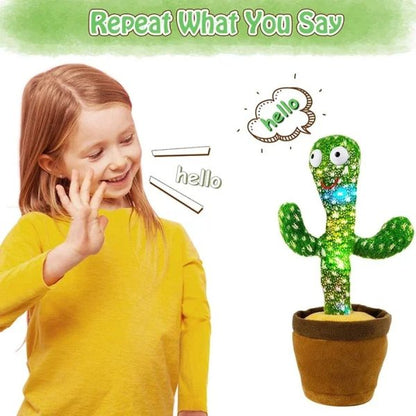 Rechargeable Dancing Cactus Toy with Hat – Interactive Singing, Talking & Dancing Plush Toy for Kids
