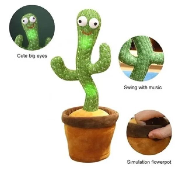 Rechargeable Dancing Cactus Toy with Hat – Interactive Singing, Talking & Dancing Plush Toy for Kids
