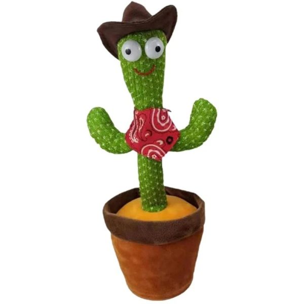 Rechargeable Dancing Cactus Toy with Hat – Interactive Singing, Talking & Dancing Plush Toy for Kids