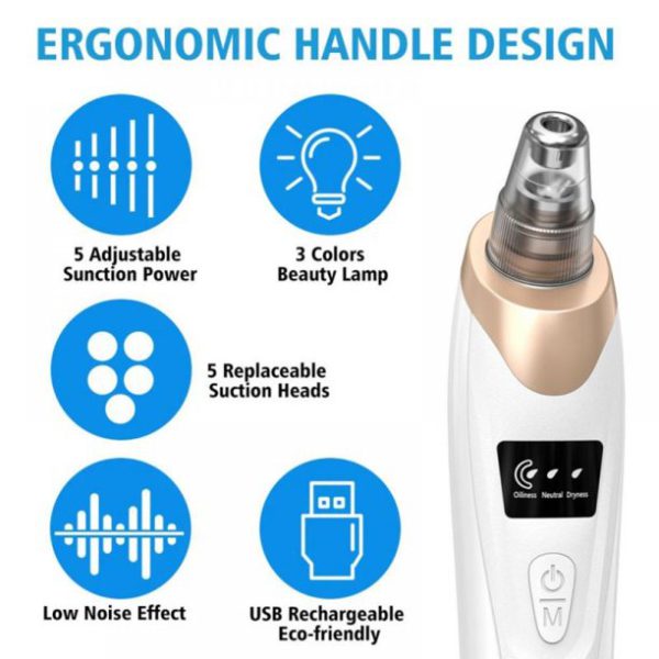Blackhead Remover Vacuum – Portable Pore Cleaner with LED Display & Adjustable Suction