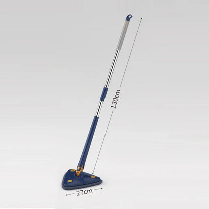 360° Rotatable Triangle Mop – Long Handle Floor, Wall & Ceiling Cleaner with Auto Squeeze Design